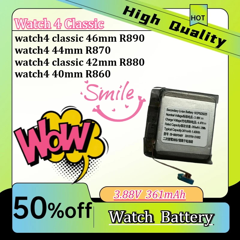 Smartwatch Battery Spare Parts For Samsung Galaxy Watch 4 Classic SM-R890 SM-R8950 SM-R880 SM-R860 SM-R870 Repair Power Cell