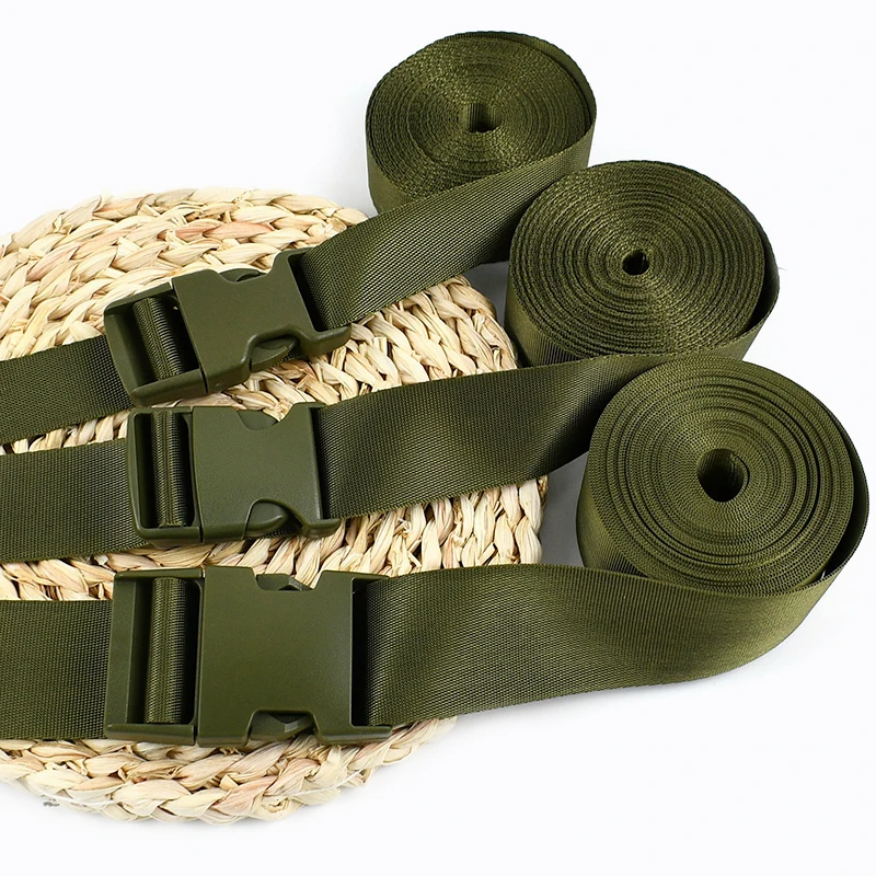

20-50mm ArmyGreen Webbing Tape Plastic Quick Release Buckle Backpack Strap Material Knapsack Adjuster Clasp DIY Sewing Accessory
