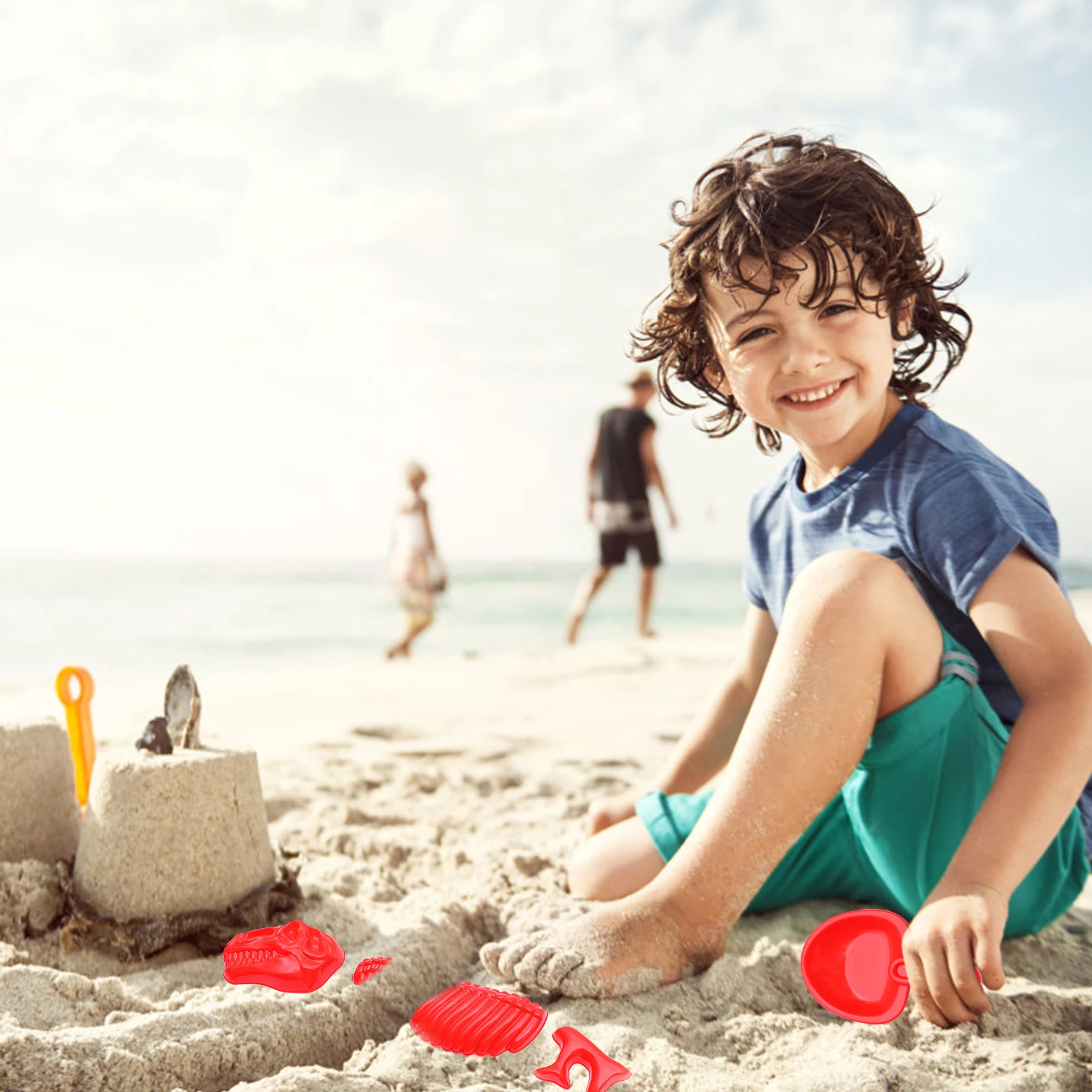 

Dinosaur Sand Toys Kids Beach Play Sets Plastic Outdoor Children's Creative Fossil Molds Fun Educational Gift for Sand