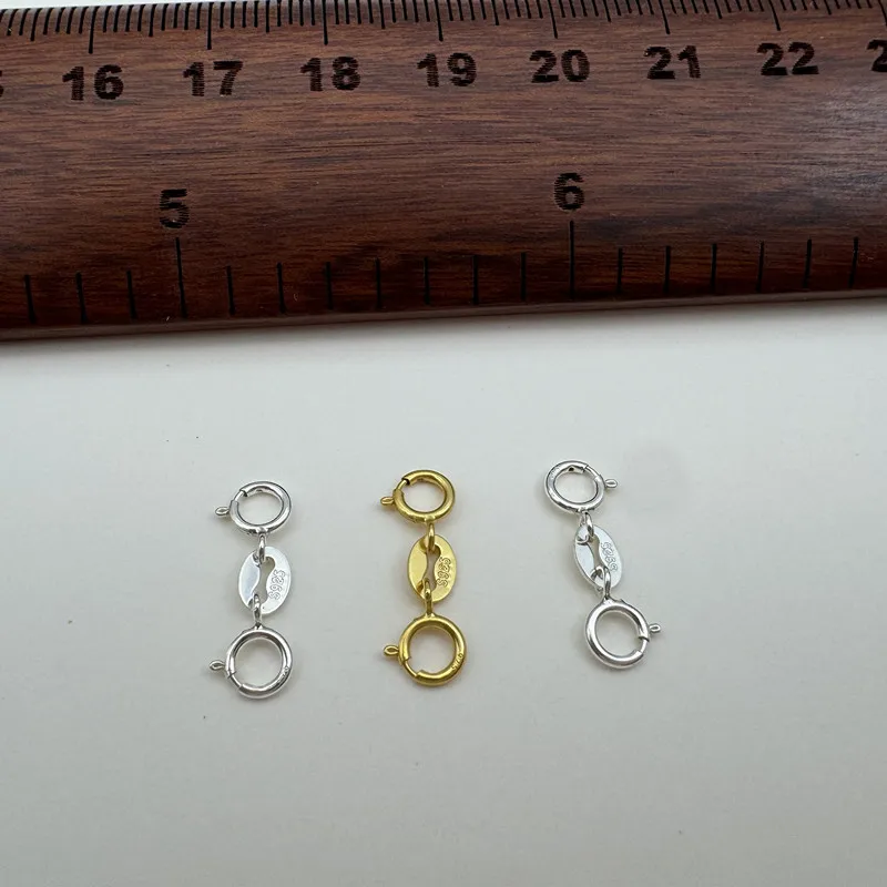 1 مجموعة الصلبة 925 فضة المشبك تمديد سوار 18K الذهب اللون DIY اكسسوارات صنع التعديل