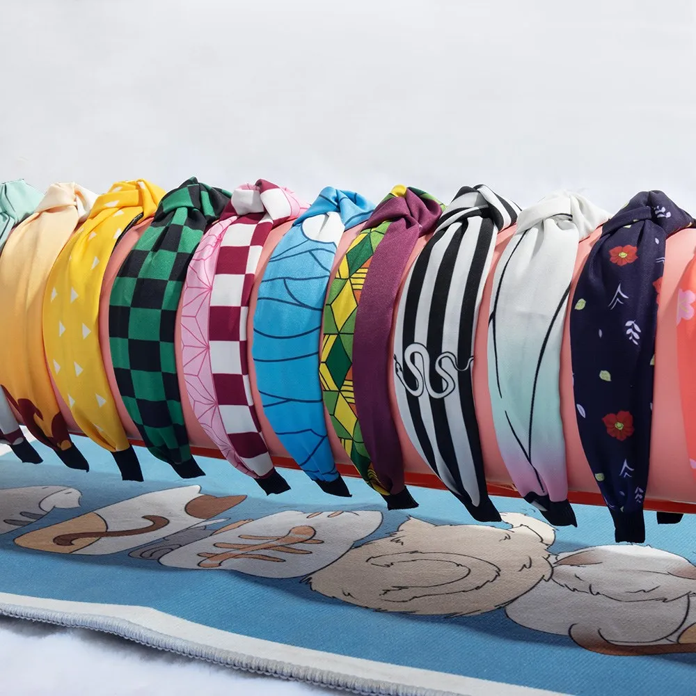 Demon Slayer Cosplay Hairband Mitsuri Muichiro Nezuko Zenitsu Shinobu Features Fashion Hair Accessories Girl Costume Props