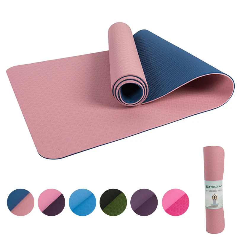 

Gym Eco Print Custom Logo Series 8 Fitness Commercial Custom Logo Premium Quality Wholesale Rolls Cover Anti Slip Tpe Yoga Matpr