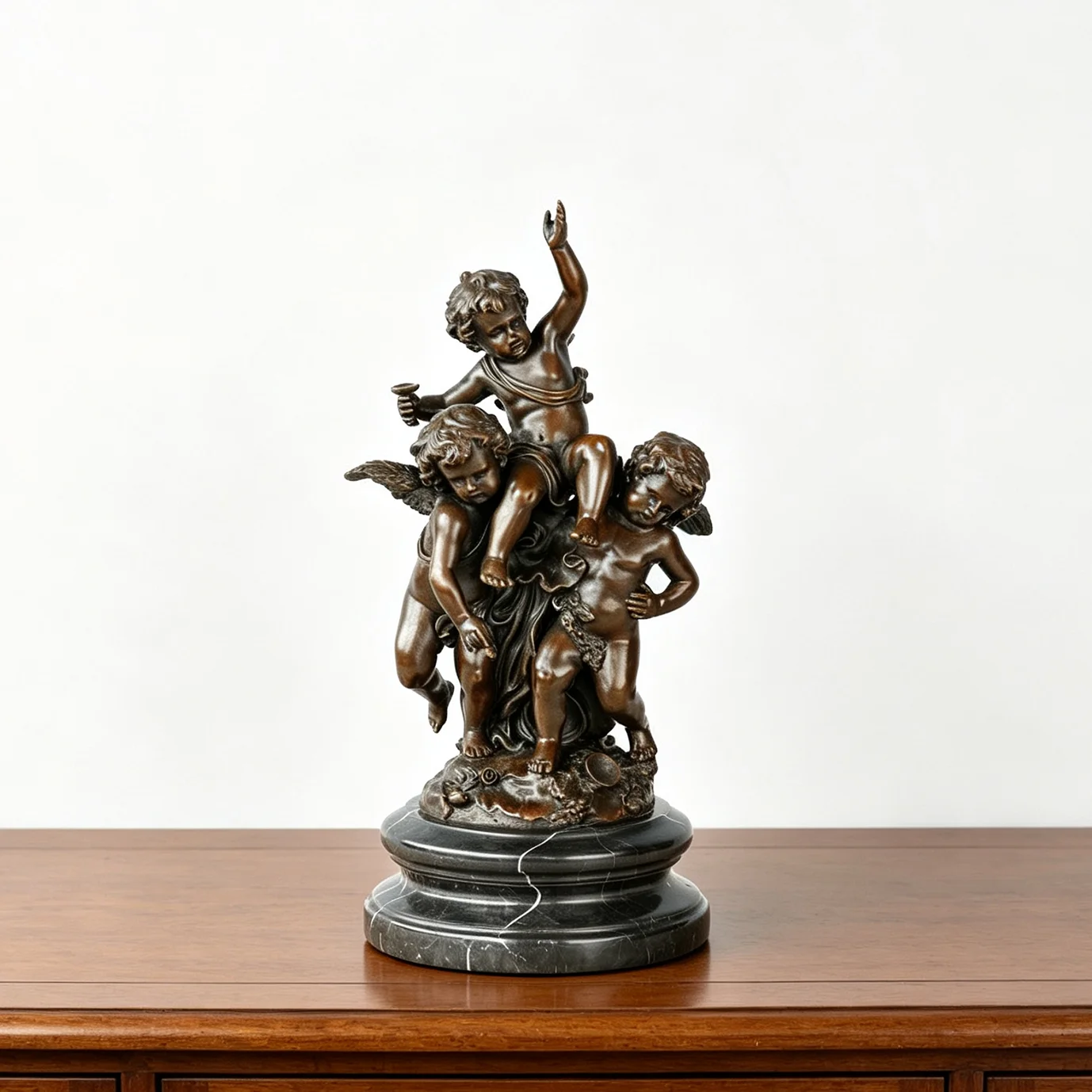 Bronze Cherubs Statue Little Angels Friendship Sculpture Art Home Decor