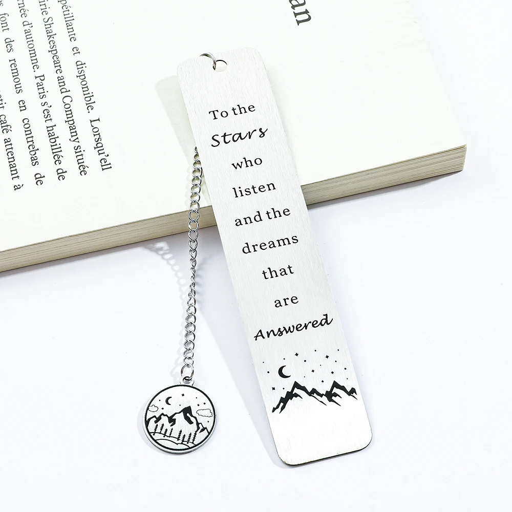 1pcs Stainless Steel Bookmark with Chain Pendant, Reading Accessory for Fiction Fans, Reading Marker Gift for Reading Lovers