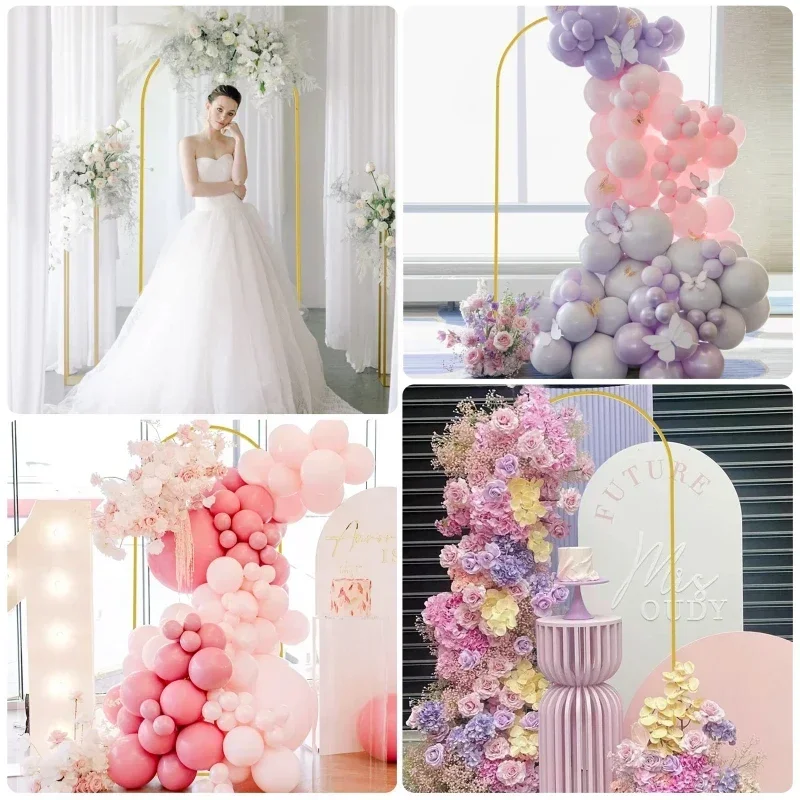 2026 Hot Golden Arch Frame Wedding Party Decoration Backdrop Stands Arched Round Tube Bracket Balloon Kit Display Background
