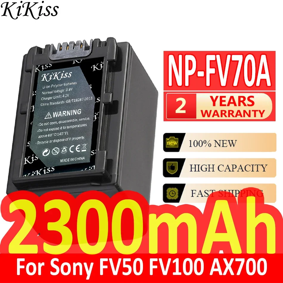 2300mAh KiKiss Powerful Battery NP-FV70A NPFV70A For Sony FV50 FV50A FV100 AX700 AX45 60 AX100E AXP55 EAX40 Camera