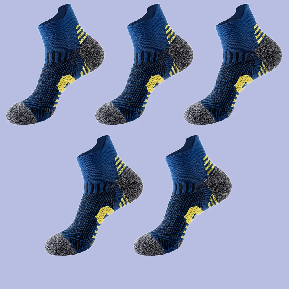 5 Pairs New Men's Sports Socks Sweat-Absorbent and Deodorant Basketball Socks Low-cut Cycling Socks Outdoor Hiking Socks for men