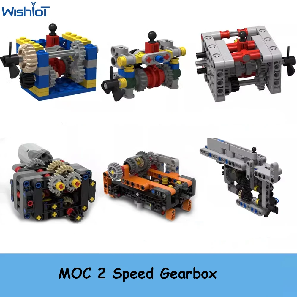 

MOC High-tech 2-speed Gearbox Model Set Building Blocks Compatible with Legoeds Power Functions Kit Gear Assemble Puzzle Bricks