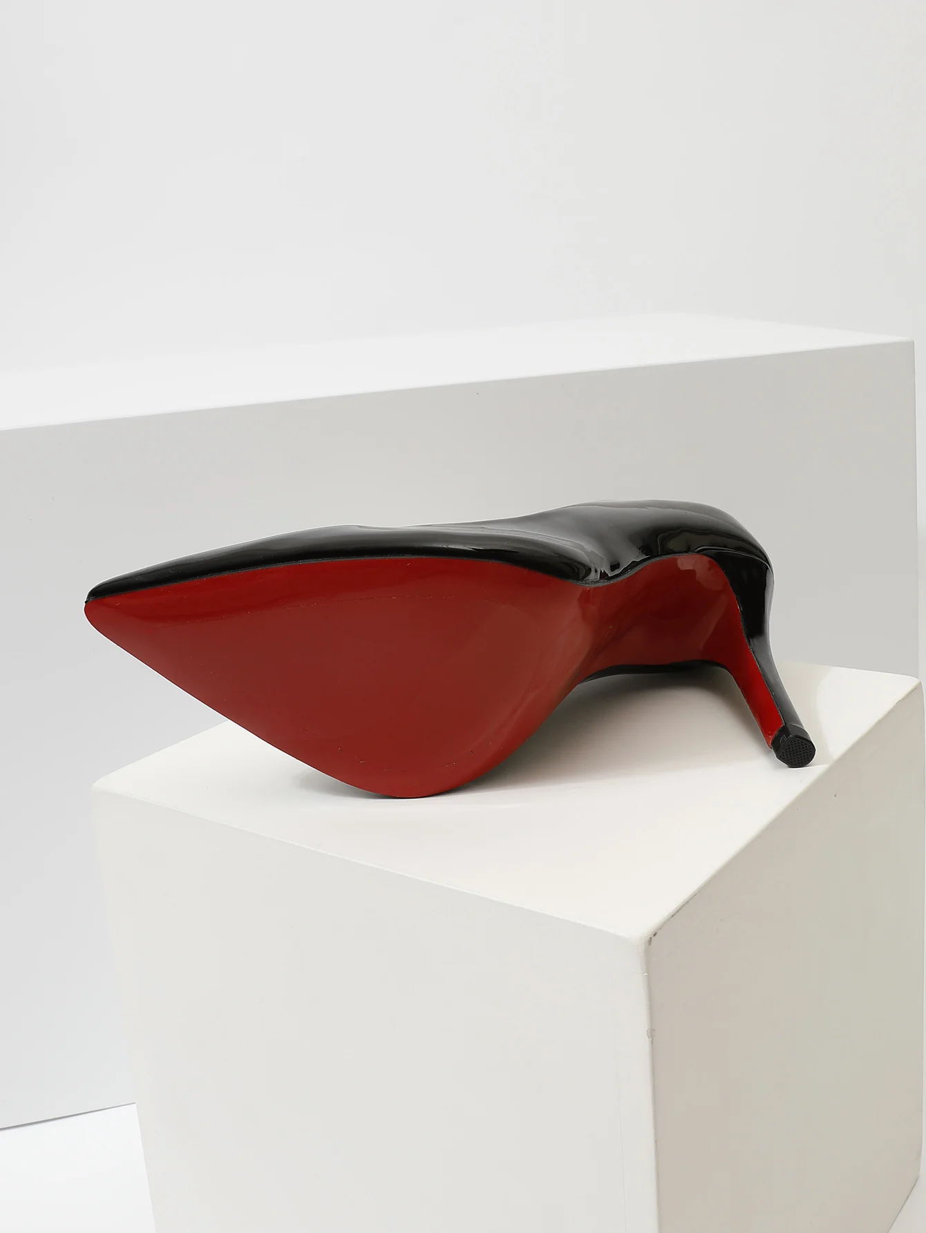 Women's high-heeled red sole mirror fashionable single-layer shoes evening gift holiday dress elegant fashion large size shoes