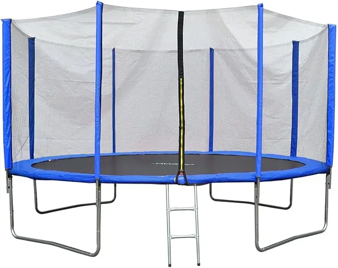 

5FT Kids Trampoline with Safety Enclosure and Netting, Outdoor Trampoline with Ladder Edge Cover Jumping Mat.