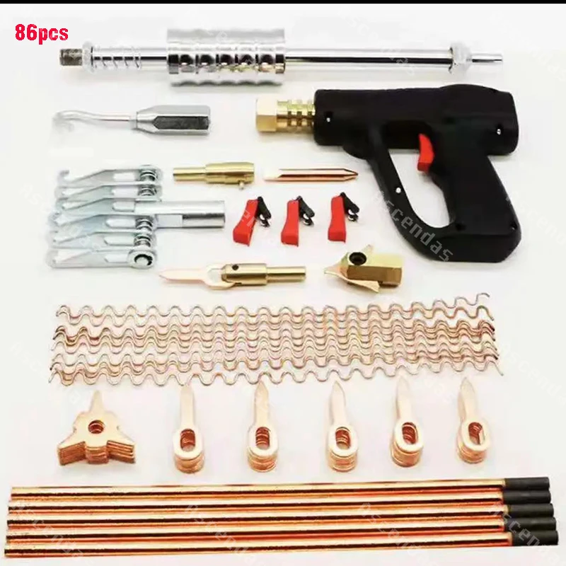 

81Pcs86pcs/set Spot Welder Dent Puller Kit Spot Welding Electrodes Spotter Welder Straightenging Dents Remover Car Repairing Too