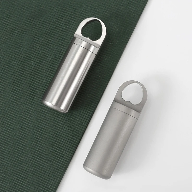 Mini sello impermeable de acero inoxidable 304, contenedor portátil para pastillas, lata sellada, llavero de botellas de almacenamiento