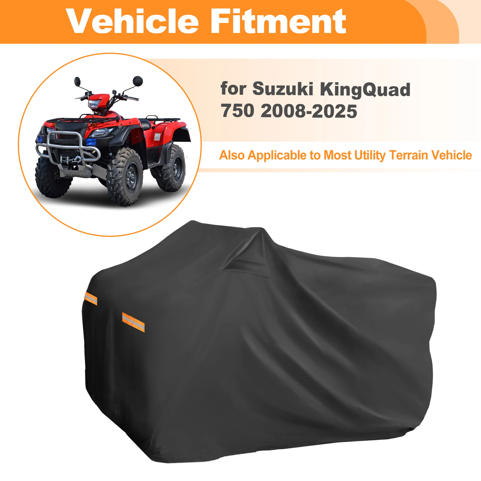 

UXCELL Waterproof Oxford ATV Cover 4 Wheelers Quad Bike Cover for Suzuki KingQuad 750