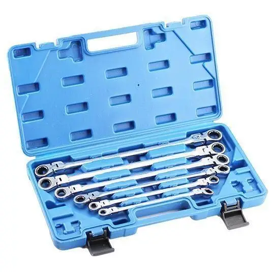 Profession 6 Piece Set of Extended Folding Double-head Live Head Ratchet Wrench Quick Ratchet Wrench Tool Set