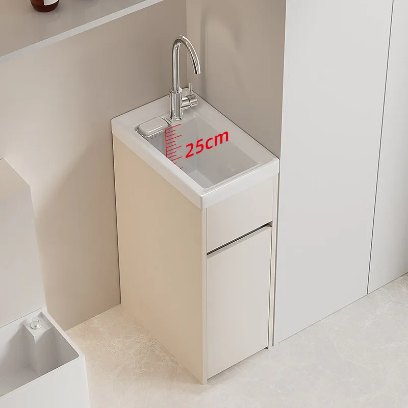 Bathroom cabinet, floor-standing washing basin, deepened integrated ceramic aluminum honeycomb laundry cabinet
