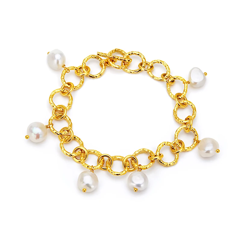 

VAROLE Natural Pearl Bracelet For Women 18K Gold Plated Chain Bracelets Fashion Jewelry Gift Bijoux Femme