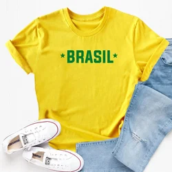 Brasil T-Shirt Women Men Brazil Tee Brazilian Letter Print Tshirt Portugues Please Cotton Short Sleeve Tops Aesthetic Clothing