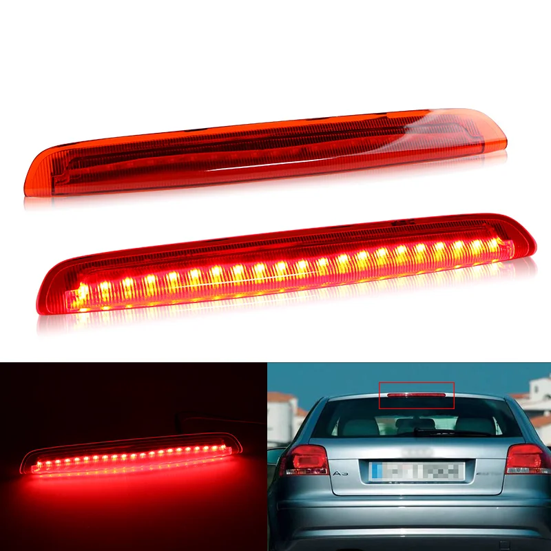 

1×for Audi A3 Sportback/S3 RS3 2004-2012 LED Third Brake Light 3rd High Level Rear Stop Lamp Red Black Taillight OEM# 8P4945097B
