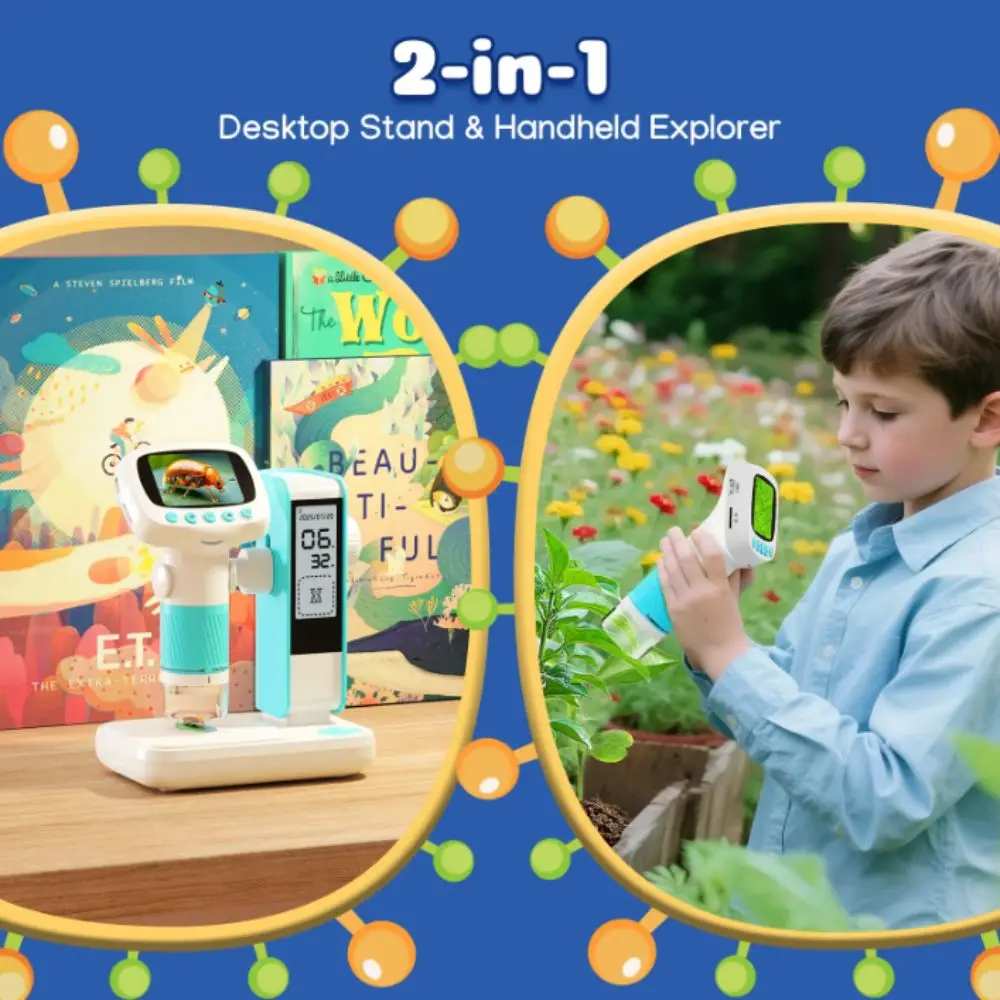 

1000X Magnification Handheld Microscope 2Inch Screen 1080P HD Screen Microscope Eye Protections High-definition Magnifying Glass