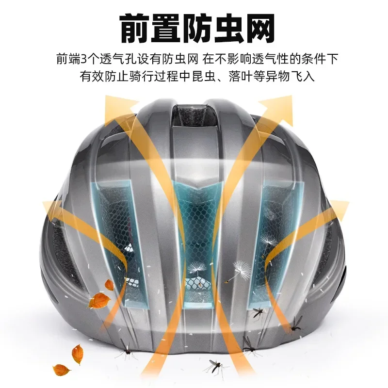 Cycling Helmet with Taillights Charging Luminous Mountain Road Cycling Helmet Men's Hard Hat Equipment
