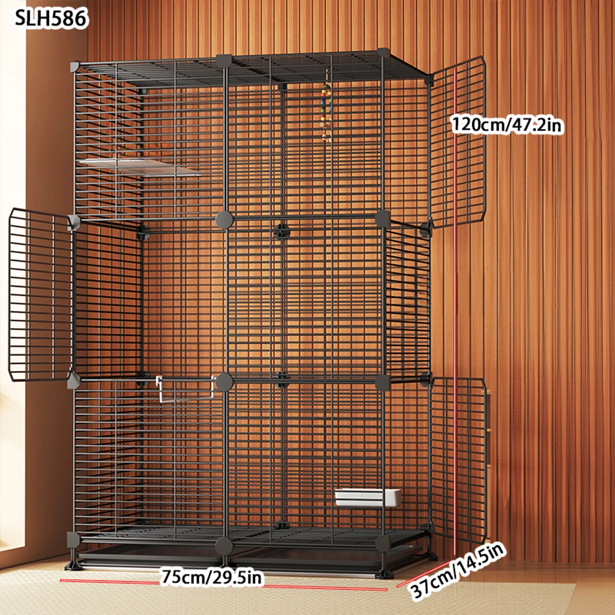 

Большая клетка для попугая в виде птичьей клетки, самособранная для домашнего использования, птичье гнездо из проволочной сетки с жердочкой и миской для птиц, подходит для попугаев, корел, Mgs и Finches