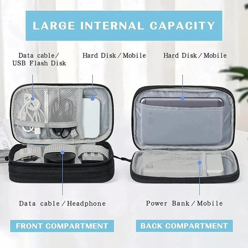 1Pc NEW Travel Organizer Bag Cable Storage Organizers Pouch Carry Case Portable Waterproof Double Layers Storage Bags Cable Cord