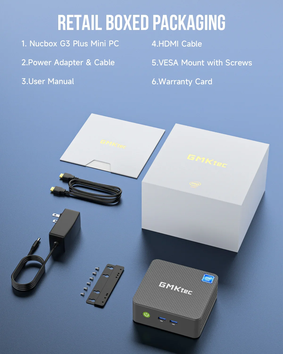 GMKtec G3 Plus Ultimo Twin Lake N150 Mini PC DDR4 NVMe SSD WiFi6 BT5.2 Windows 11 Pro 2.5G RJ45 Computer desktop da ufficio