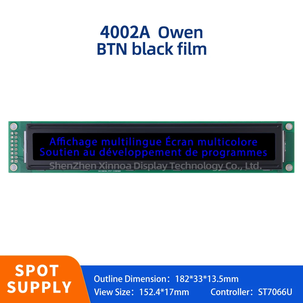 

Multiple Font Character Screen 182*33MM 402 40*2 40X2 LCD BTN Black Film Blue Letters European 4002A High Brightness LCD Screen