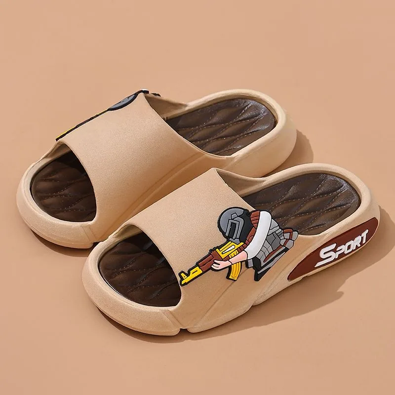 

Soft Sole Kids Flip Flops for Boys 3-12 Anti Slip Indoor Outdoor Summer Slippers Bathroom Shower Sandals with Trendy Gaming