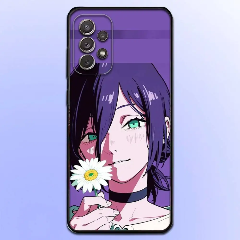 C-Chainsaw Man R-Reze 電話ケース Samsung S25、S24、S21、S22、S23、S30、Ultra、S20、Plus、Fe、Lite、Note、10、9、5G ブラックカバー用