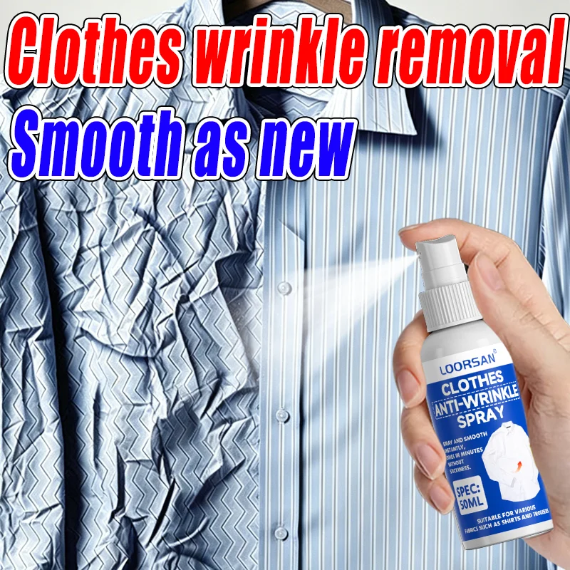 Clothes Anti-Wrinkle Spray, No-Iron Instant Wrinkle Remover, Portable Fabric Smooth Spray For Shirts, Pants, Linen,Travel & Home