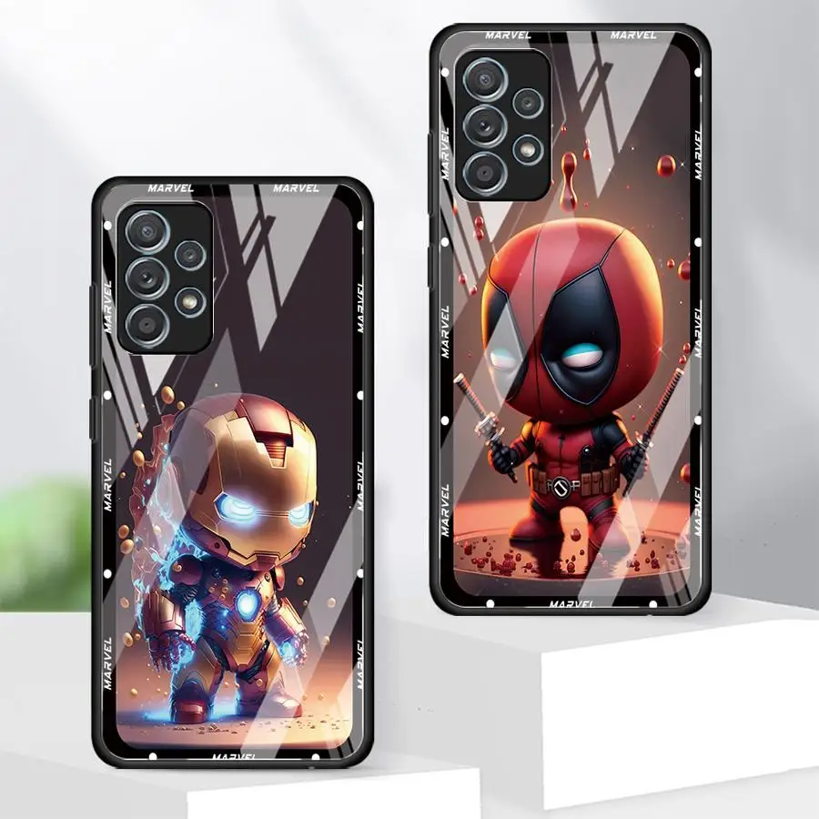 Cute Marvel Deadpool Iron Man Case for Samsung Galaxy A73 A34 A13 A20 A16 A02 A56 A35 A25 A21 A06 A36 A71 A14 A30 A15 A50 A51