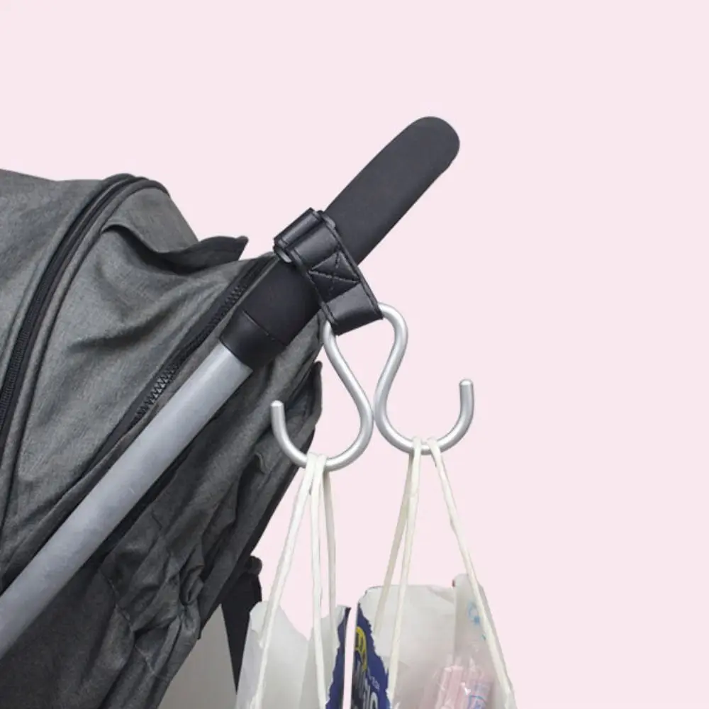 

Multifunctional S Shape Baby Stroller Hooks Double Hook PU Hanging Hook Cart Organizer Solid Color Stroller Accessories Bicycle