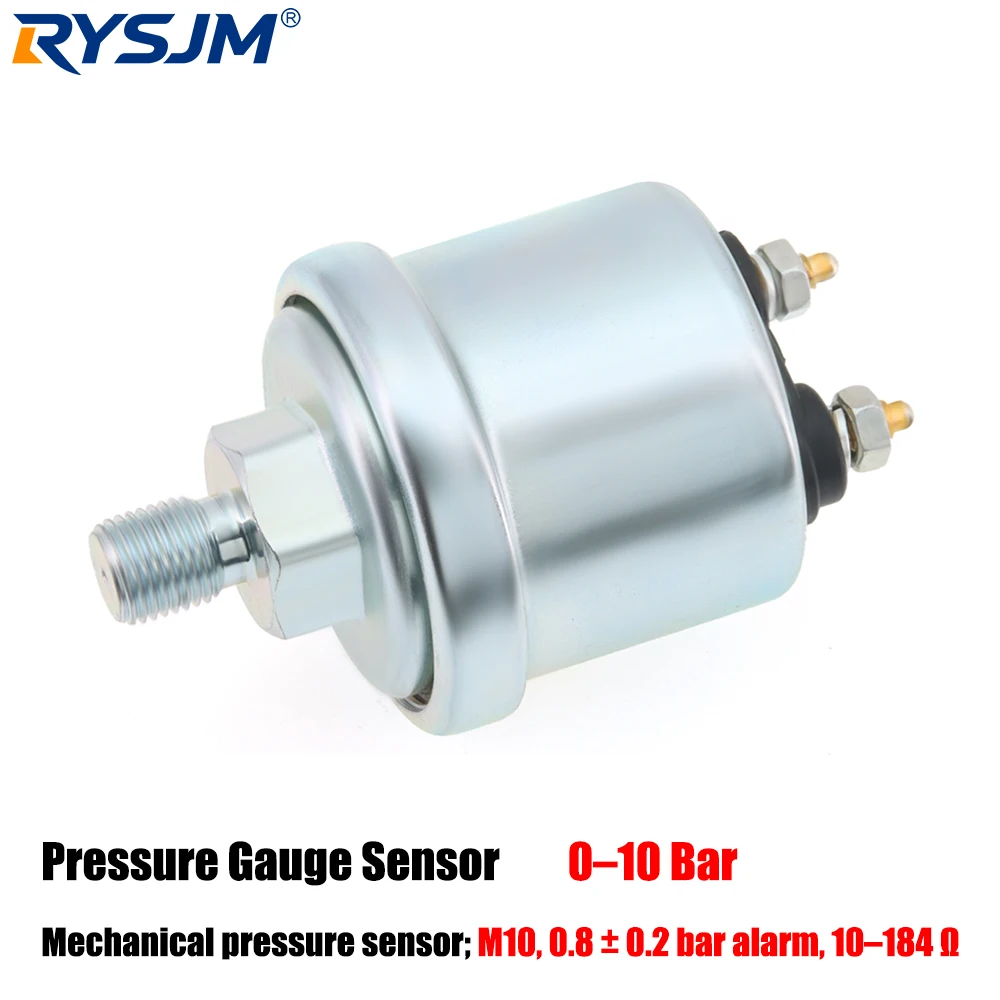 

Universal Oil Pressure Sensor M10 0-10 Bar 10–184Ω Press Sensor 0.8 ± 0.2 bar Alarm For Engine Generator Boat Oil Pressure Gauge