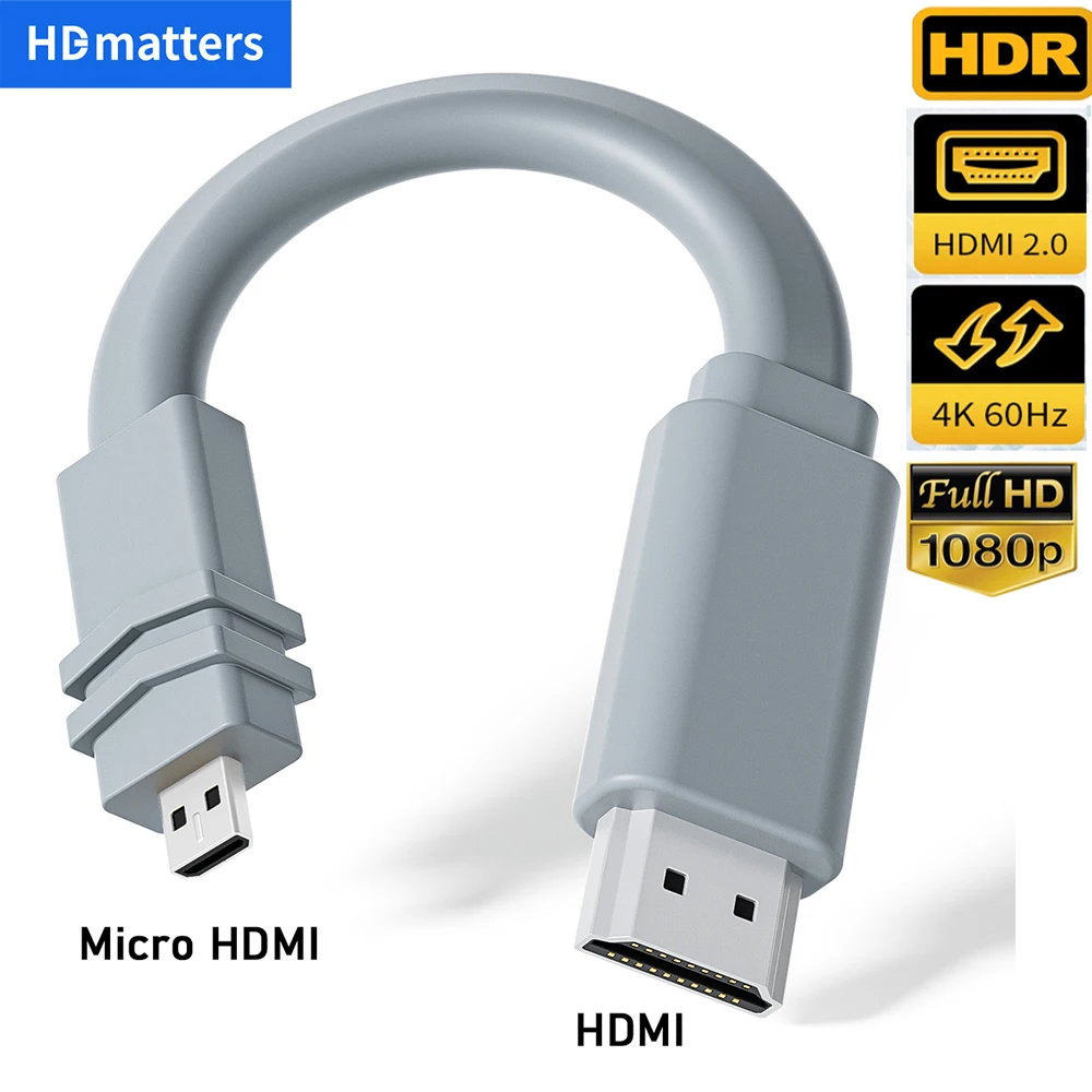 ميكرو HDMI إلى HDMI 2.0 بطول 15 سم: تقييم شامل لأفضل كابل مدمج لجودة 4K 60Hz