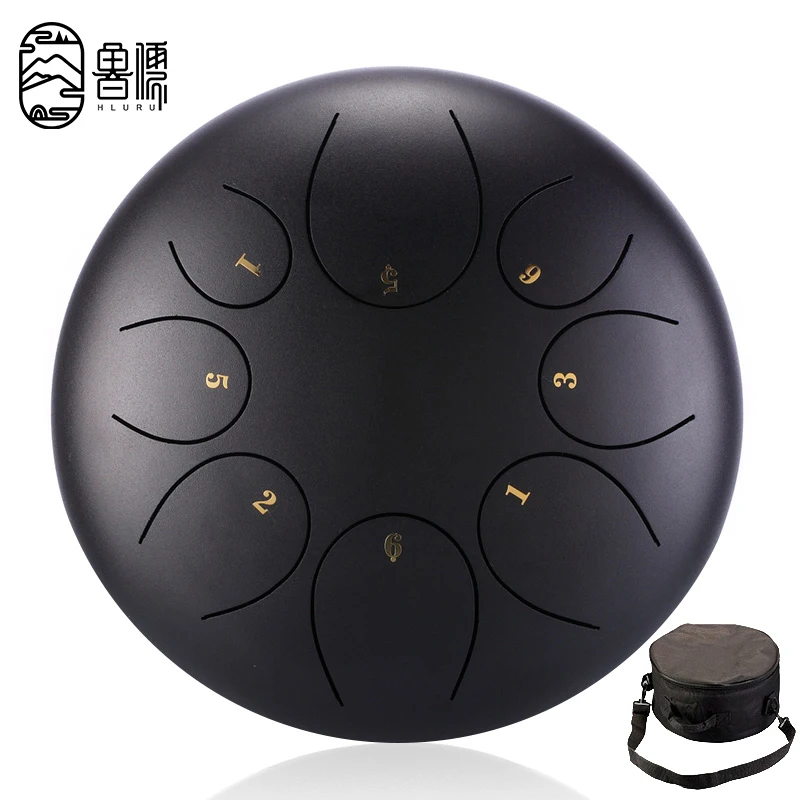 HLURU Music Drum 8 Notes F Tone Glucophone Steel Tongue Drum 8 Inch 8 Notes Drum Ethereal Drum Percussion instrument