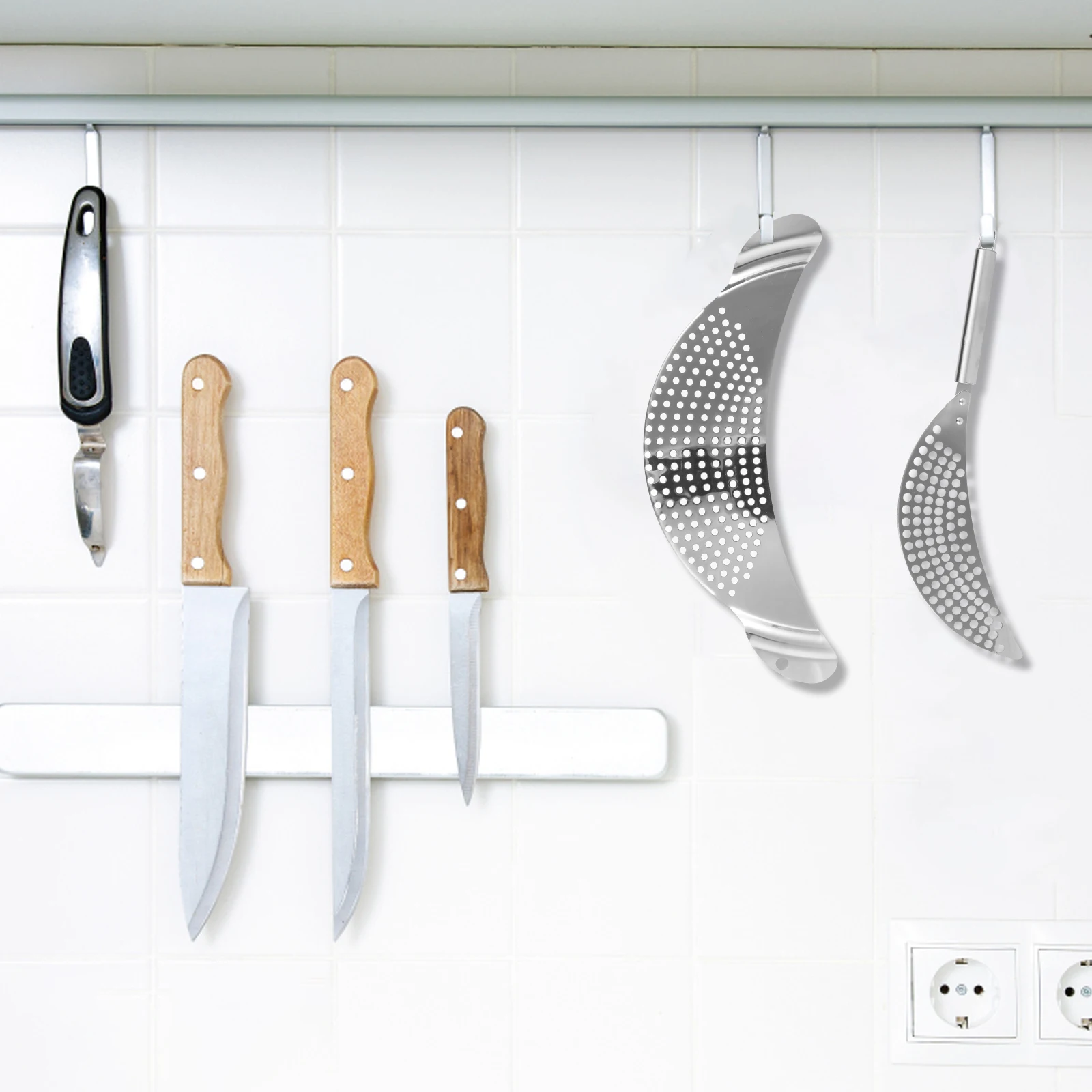 2 قطعة أوانٍ من الستانليس ستيل مجموعة مصفاة مقاومة للحرارة مصفاة المعكرونة متعددة الأغراض تجفيف الخضار لأواني المطبخ المقالي الأطباق