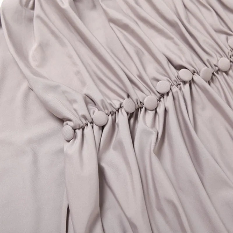 Vestido largo plisado de otoño para mujer, vestido de fiesta ajustado de cintura alta a la moda, vestido Maxi ajustado para mujer