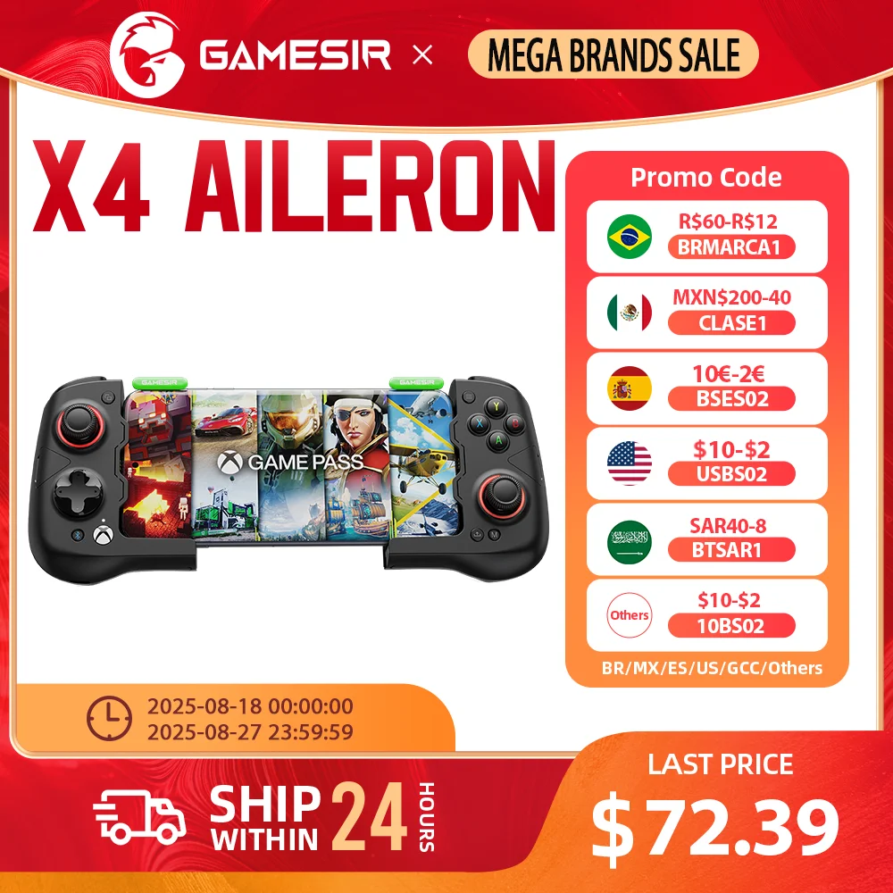 Gamesir X4 Aileron X4A XBOX Controller Wireless Mobile Gaming Controller for Android PC Bluetooth Hall Effect Joysticks Portable