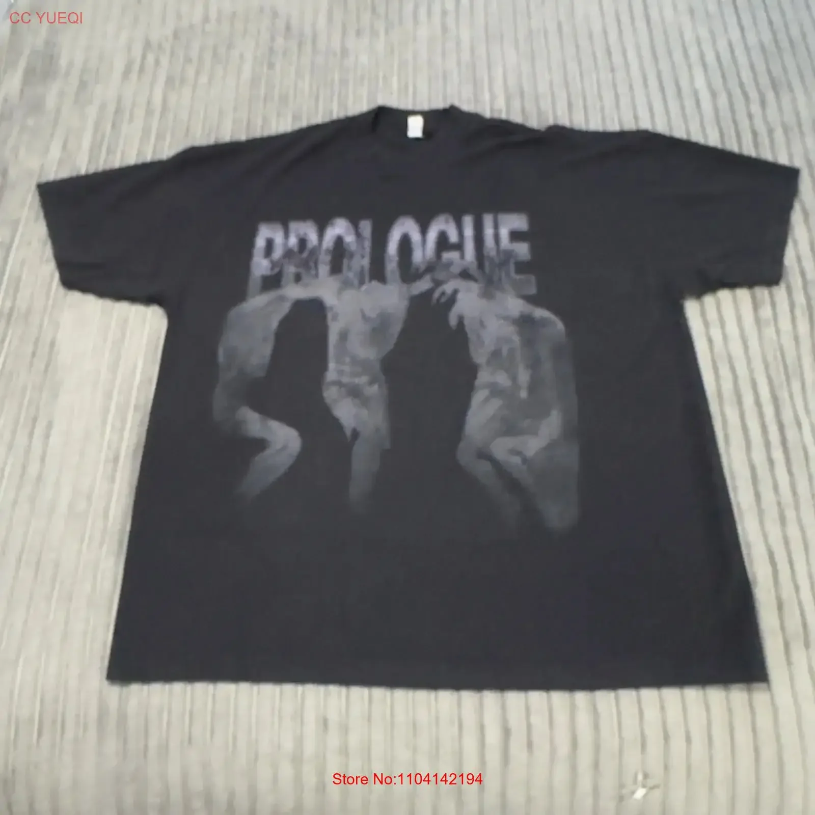 T-shirt Prologue pour hommes, 2XL, noir, style rock progressif, métal, classique, vintage, vêtements graphiques délavés, doux et respirant