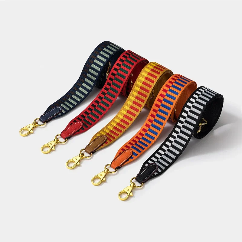 

New 130cm Long Colorful Geometric Pattern Shoulder Bag Strap Adjustable Women Lady Crossbody Replacement Purse Bag Piano Belt