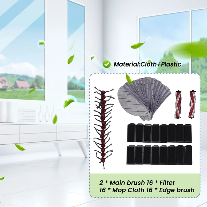 SANQ 메인 사이드 브러시 헤파 필터 걸레 천 액세서리 교체 부품, Yeedi C12, C12 플러스, C12 프로 플러스용