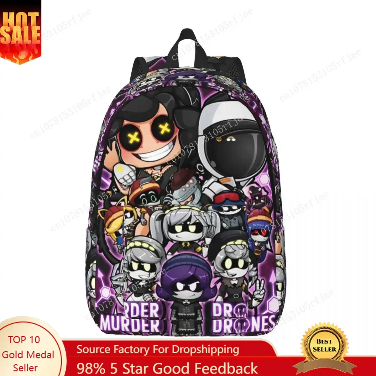 

Chibis Murder Drones Backpack for Men Women Teenage Student Work Daypack UZI Cartoon College Shoulder Bag Gift