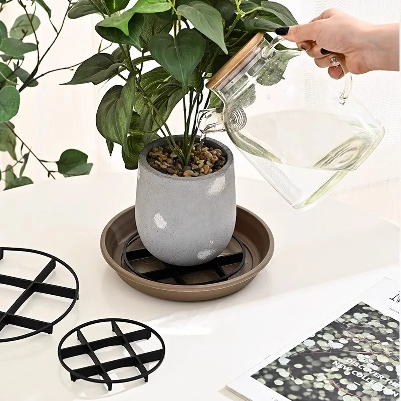 Anti-root Rot Flower Pot Tray Circular Grid Flower Pot Cushion Elevated Stands Drip Plant Breathable Tray Home Garden Supplies