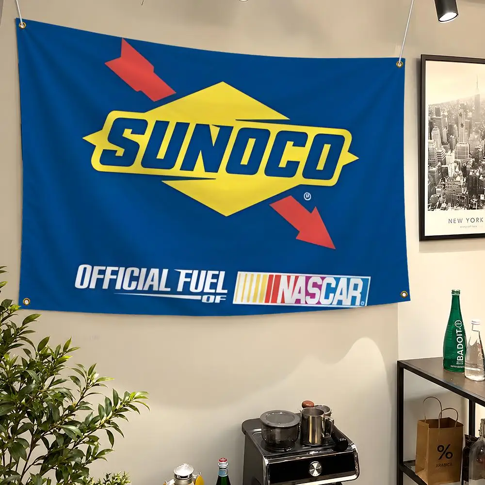 Flags Brand Wall GTX Hanging Flag S-Sunoco Banners Fuels For Ultra Birthday 94 Race Parties Outdoor Bedroom Dorm Room Decor