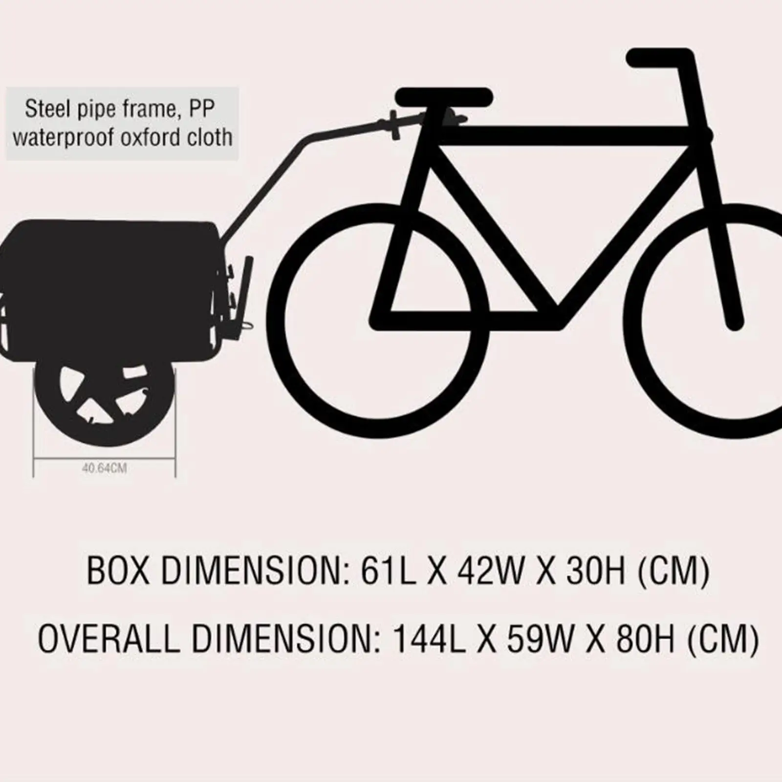 Bike Cargo Trailer Bike Wagon Trailer Universal Convenient Bike Trailer Cart Bicycle Cargo Carrier for Long Distance Cycling