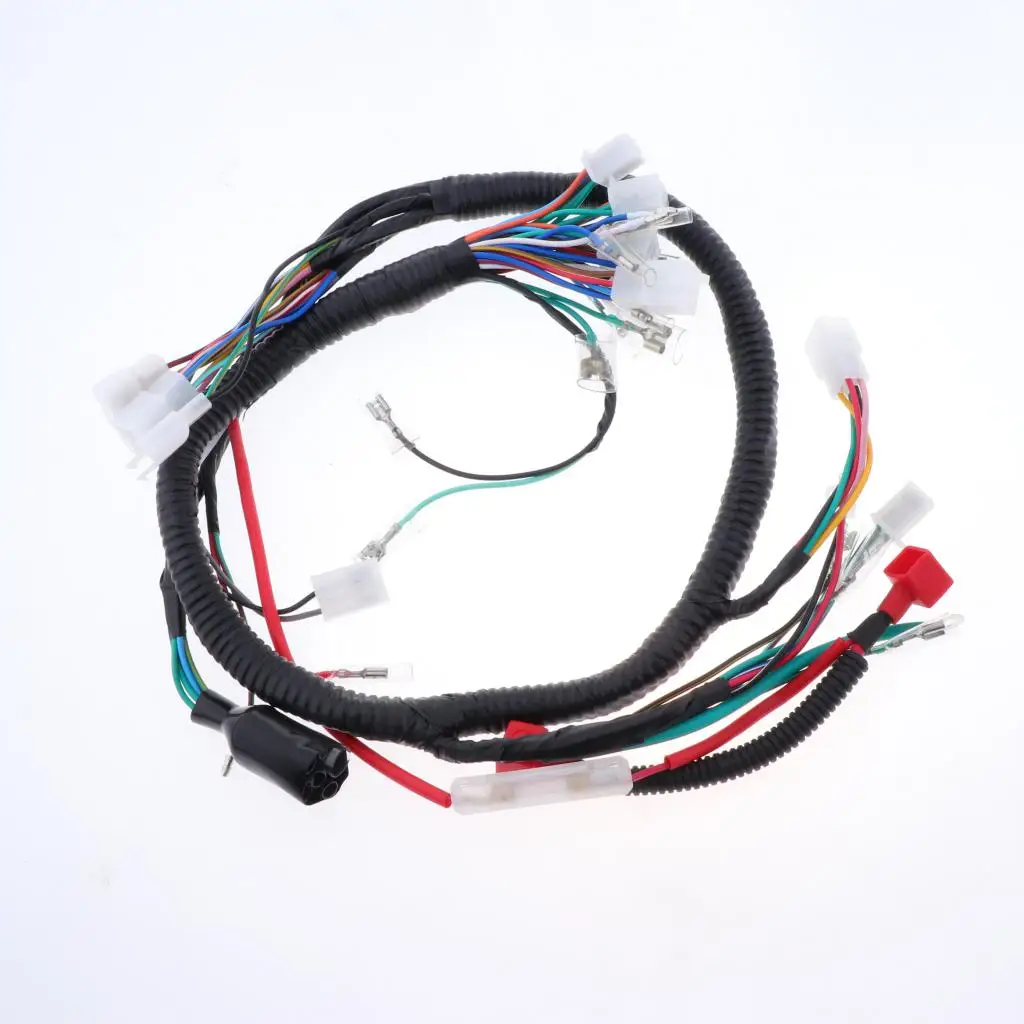 Harness Wire Assembly Durable Copper Plastic Electric Motorcycle Wiring Loom with Socket Plug Cord for 125cc Pit Bike