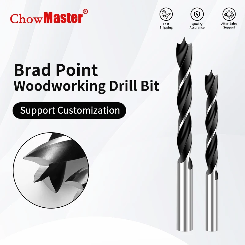 Chowmaster 1pc Brad Point Woodworking Twist Drill Bit Perforating Support Drill Electric Drill Rotary Head Wood Plank Hole