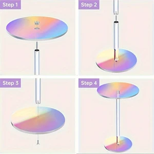 Mesa de acrílico iridescente luxuoso, resistente e grosso, resistente a impactos, design compacto e versátil, sala e quarto, 2PCs 6 principais vendas mesa cafe luxo - №3