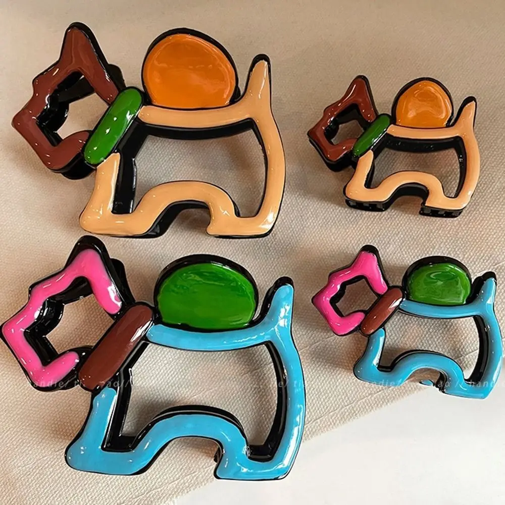 Personalized Hollow Out Animal Hair Claw Colorful Animal Shark Clip Dog Hair Clip Grab Clip Cartoon Female